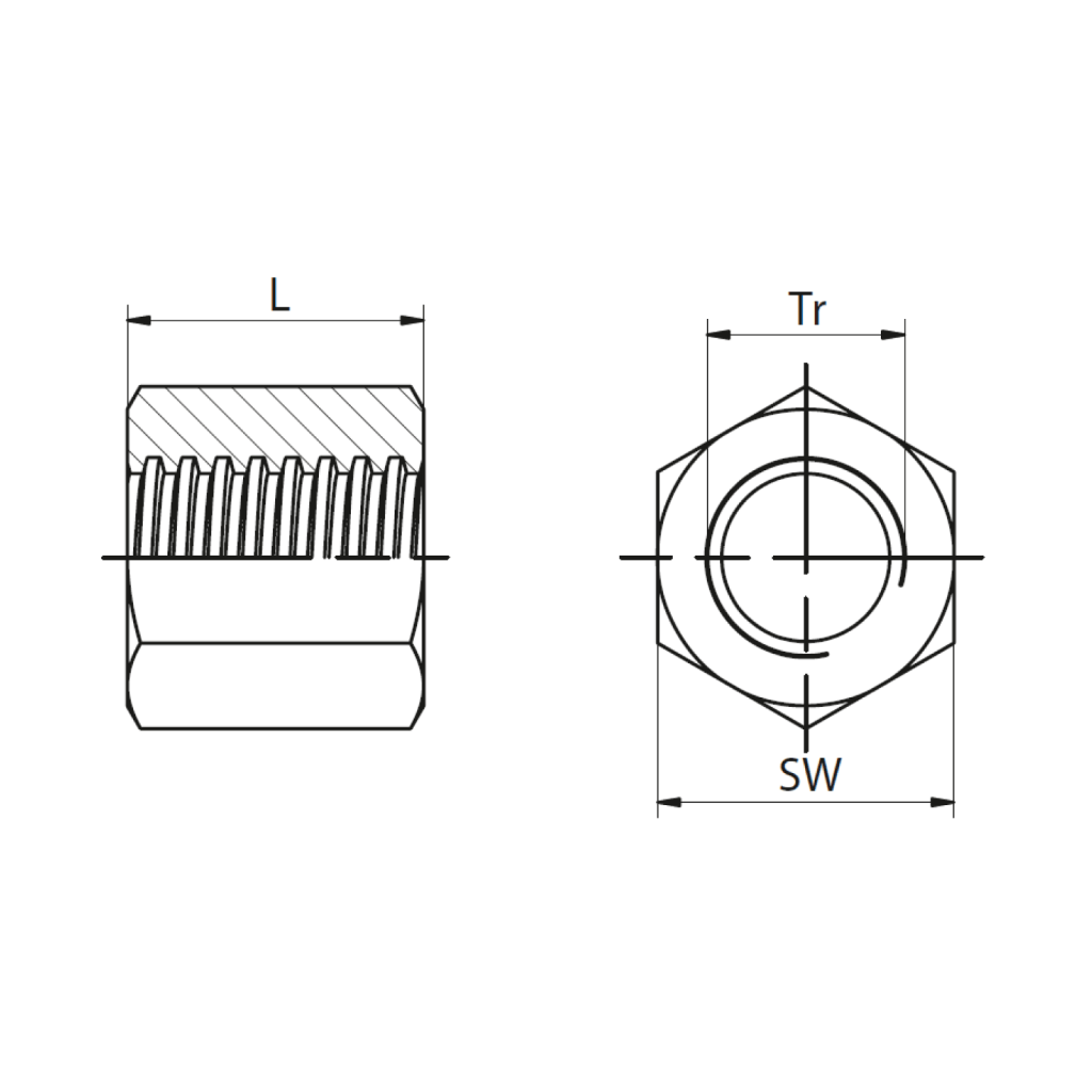 Tuerca de acero hexagonal SKM | ZIMM