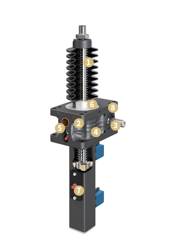 Características del producto | Serie ZE | Elevadores de husillo